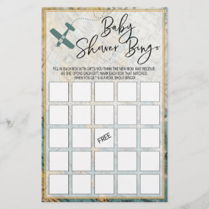 Papier Baby shower de voyage Bingo Card Baby shower