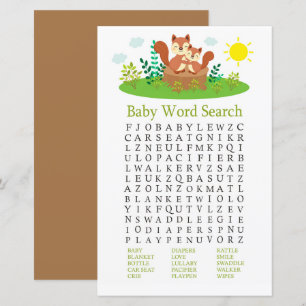 Papier Baby shower d'écureuil mignon Mot de recherche
