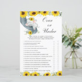 Papier Baby shower d'éléphant de tournesol sur ou sous le (Debout devant)