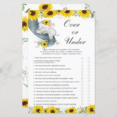 Papier Baby shower d'éléphant de tournesol sur ou sous le (Devant / Derrière)