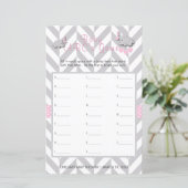 Papier Baby shower d'éléphant rose et gris - ABC's Game (Debout devant)