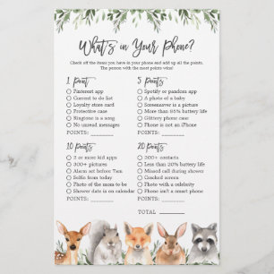 Papier Baby shower des animaux de bois Ce qui est dans vo