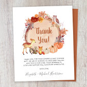 Papier Baby shower des animaux de bois citrouilles Merci