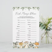 Papier Baby shower des animaux des bois Terminer la phras (Debout devant)