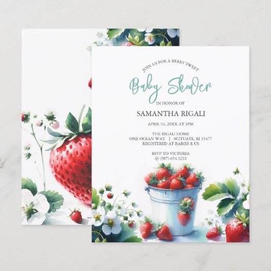 Papier Baby shower d'été de l'aquarelle budgétaire (Devant / Derrière)