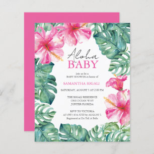 Papier Baby shower d'été tropical d'aquarelle budgétaire