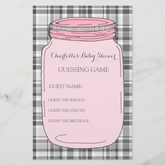 Papier Baby shower Devant Jeu Mason Rose Jar (Devant)