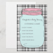 Papier Baby shower Devant Jeu Rose Bleu Mason Jar (Devant / Derrière)