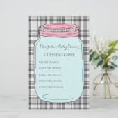 Papier Baby shower Devant Jeu Rose Bleu Mason Jar (Debout devant)