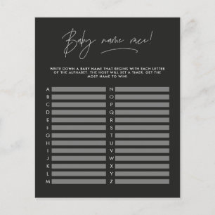 Papier Baby shower devine le nom moderne noir