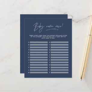 Papier Baby shower devinez le nom marine moderne bleu