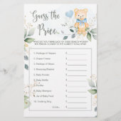 Papier Baby shower Devinez le prix jeu Teddy Bear Station (Devant)