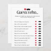 Papier Baby shower devinez qui jeu - simple et élégant (Devant / Derrière)