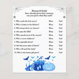 Papier Baby shower d'Halloween Devinez Qui maman ou papa