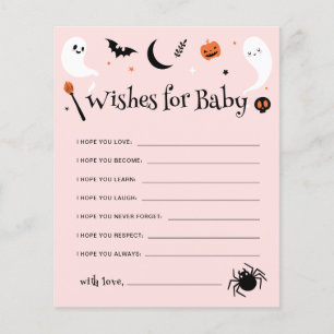Papier Baby shower d'Halloween rose Voeux pour Baby Game