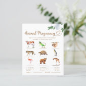 Papier Baby shower d'hiver de grossesse animale (Debout devant)