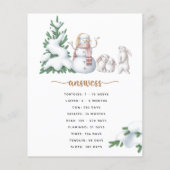 Papier Baby shower d'hiver de grossesse animale (Dos)