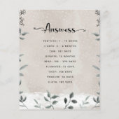 Papier Baby shower d'hiver de grossesse animale (Dos)