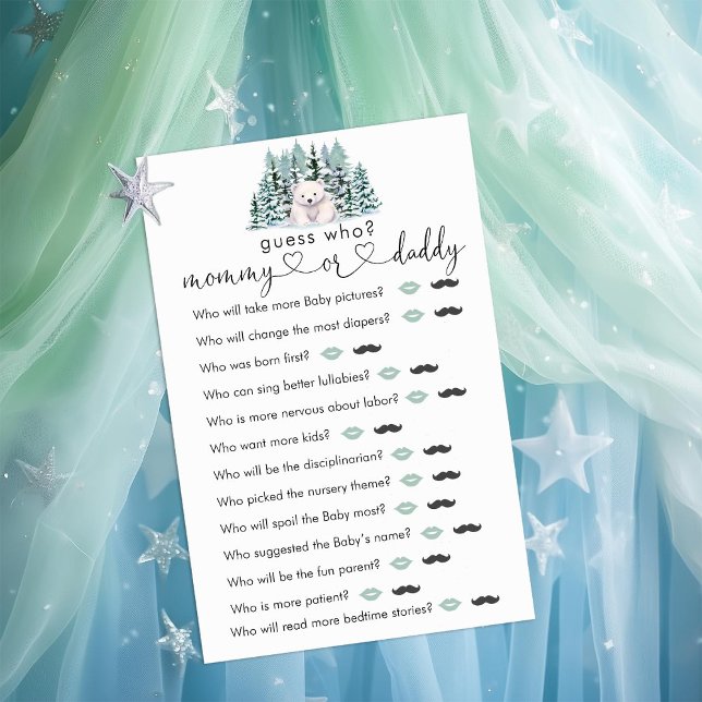 Papier Baby shower d'hiver de l'ours polaire "Devinez qui (Créateur téléchargé)