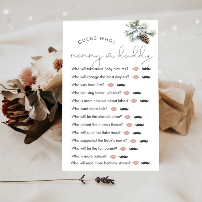 Papier Baby shower d'hiver "Devinez qui" Jeu (Créateur téléchargé)