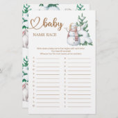 Papier Baby shower d'hiver Nom du bébé Race Jeu (Devant / Derrière)