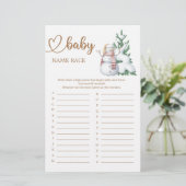 Papier Baby shower d'hiver Nom du bébé Race Jeu (Debout devant)