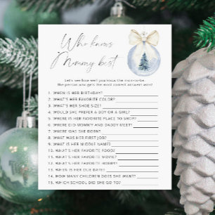 Papier Baby shower d'hiver Qui connaît le mieux maman