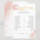 Papier Baby shower D'Hiver Rose Jeu Plutôt Maman (Devant / Derrière)