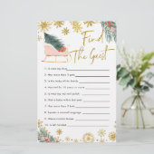 Papier Baby shower D'Hiver Rose Sleigh Trouvez L'Invité (Debout devant)