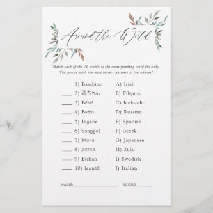 Papier Baby shower d'hiver verdoyant autour du monde