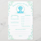 Papier Baby shower Dinosaure Bleu Prédictions Et Conseils (Devant)