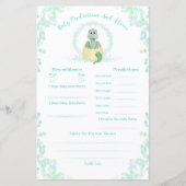 Papier Baby shower Dinosaure Bleu Prédictions Et Conseils (Devant)