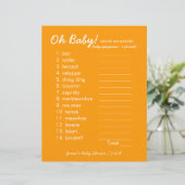 Papier Baby shower do-it-yourself - Jeu Word Scramble - o (Debout devant)