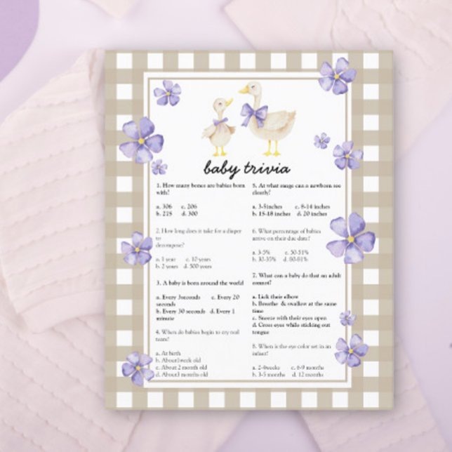 Papier Baby shower d'oie bête - Jeu d'essais pour bébés (Créateur téléchargé)