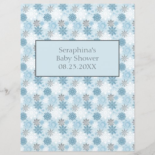 Papier Baby shower D'Ours Bleu Polaire Prédictions Et Con (Dos)