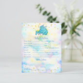 Papier Baby shower Dragon Bleu Prédictions Et Conseils (Debout devant)