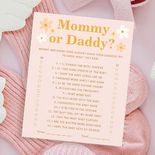 Papier Baby shower du printemps Devinez qui maman ou papa