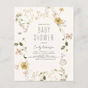 Papier Baby Shower Élégant Moderne Bohème Fleur Sauvage P