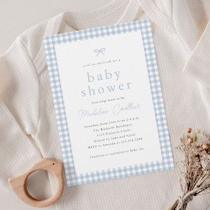 Papier Baby Shower Élégant Simple Bleu Poussiéreux pour G