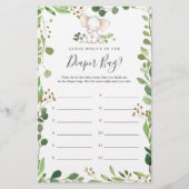 Papier Baby shower éléphant Devinez ce qu'il y a dans le (Devant)