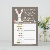 Papier Baby shower Emoji Double Côté Jeu Un Petit Lapin (Debout devant)