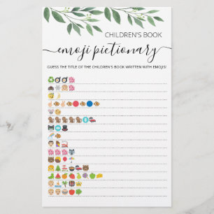 Papier Baby shower Emoji Pictionary avec Réponse jeu