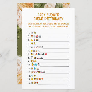 Papier Baby shower Emoji Pictionary Jeu