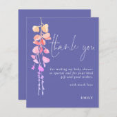 Papier Baby shower Eucalyptus Budget Merci (Devant / Derrière)