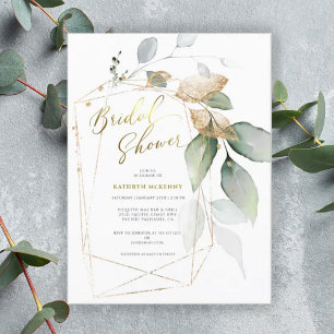 Papier Baby Shower Eucalyptus Gold Végétal Fête de Mariag