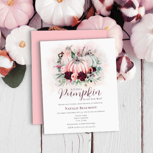 Papier Baby shower fille Citrouille budget