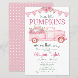 Papier Baby Shower Fille Triplés Petit Citrouille Économi