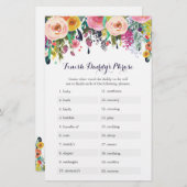 Papier Baby shower Fleur Finish Daddy's Phrase Game (Devant / Derrière)