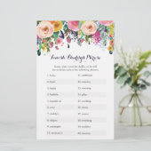Papier Baby shower Fleur Finish Daddy's Phrase Game (Debout devant)