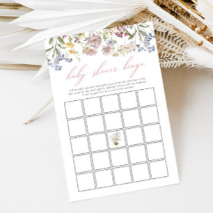 Papier Baby shower fleur sauvage Bingo Floral Rose Girl